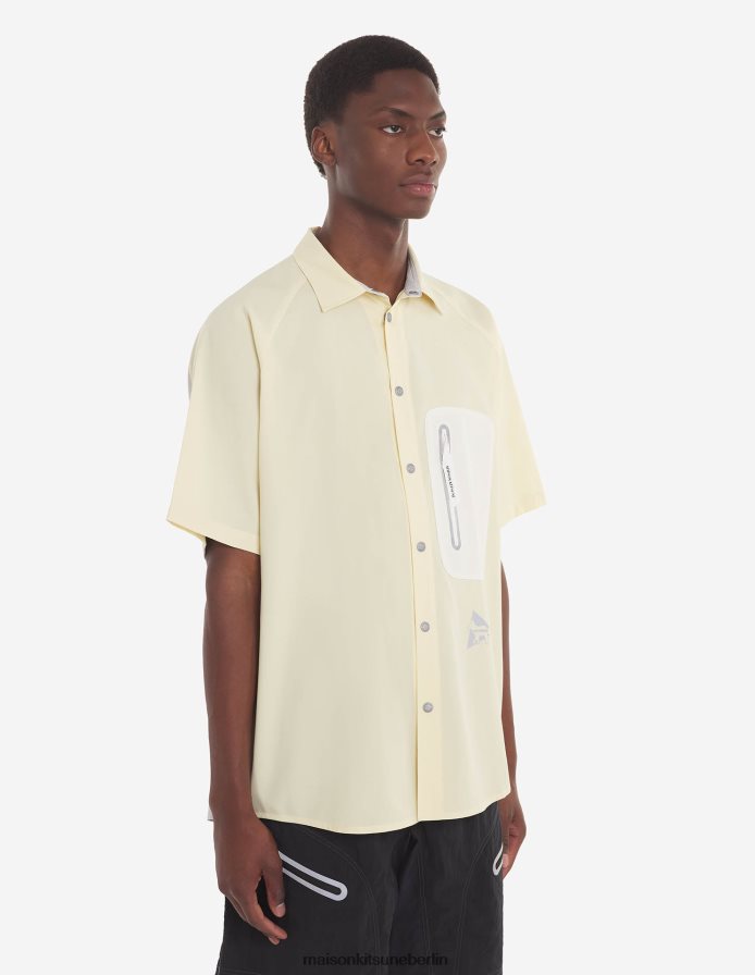 Kleidung V2DHL284 weiß-gelber Farbblock Männer MK X und Wander Wandershirt Maison Kitsune
