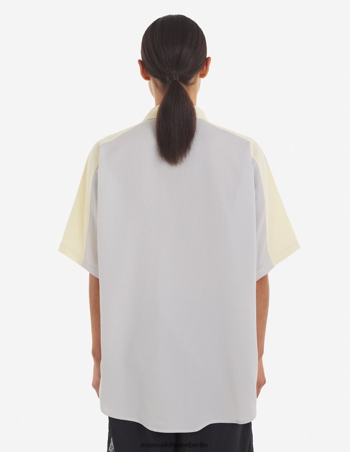 Kleidung V2DHL284 weiß-gelber Farbblock Männer MK X und Wander Wandershirt Maison Kitsune