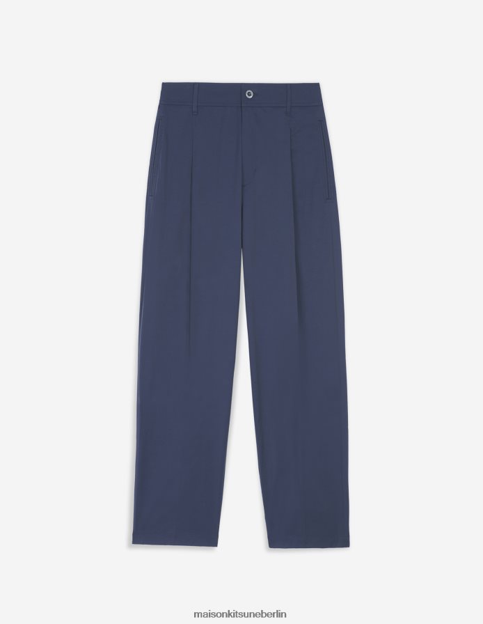 Kleidung V2DHL301 dunkles Marineblau Männer Profilfuchs-Taper-Hose Maison Kitsune
