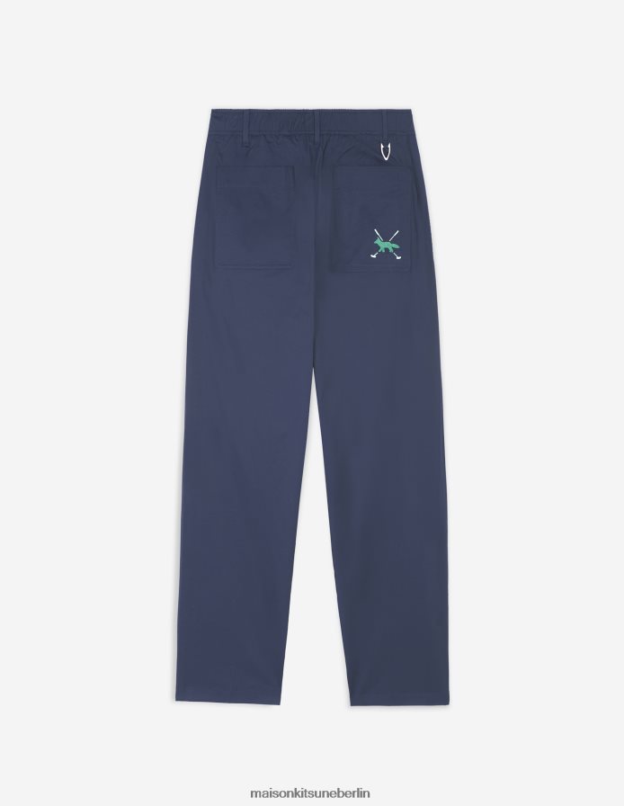 Kleidung V2DHL301 dunkles Marineblau Männer Profilfuchs-Taper-Hose Maison Kitsune
