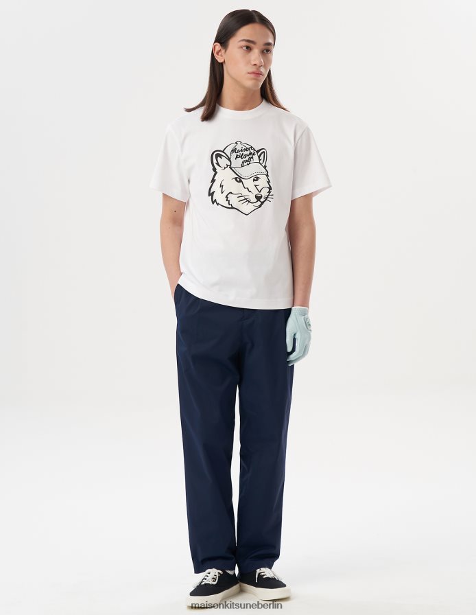 Kleidung V2DHL301 dunkles Marineblau Männer Profilfuchs-Taper-Hose Maison Kitsune