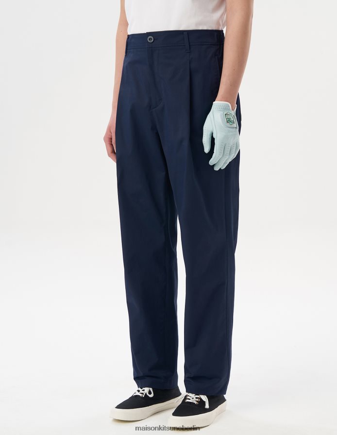 Kleidung V2DHL301 dunkles Marineblau Männer Profilfuchs-Taper-Hose Maison Kitsune