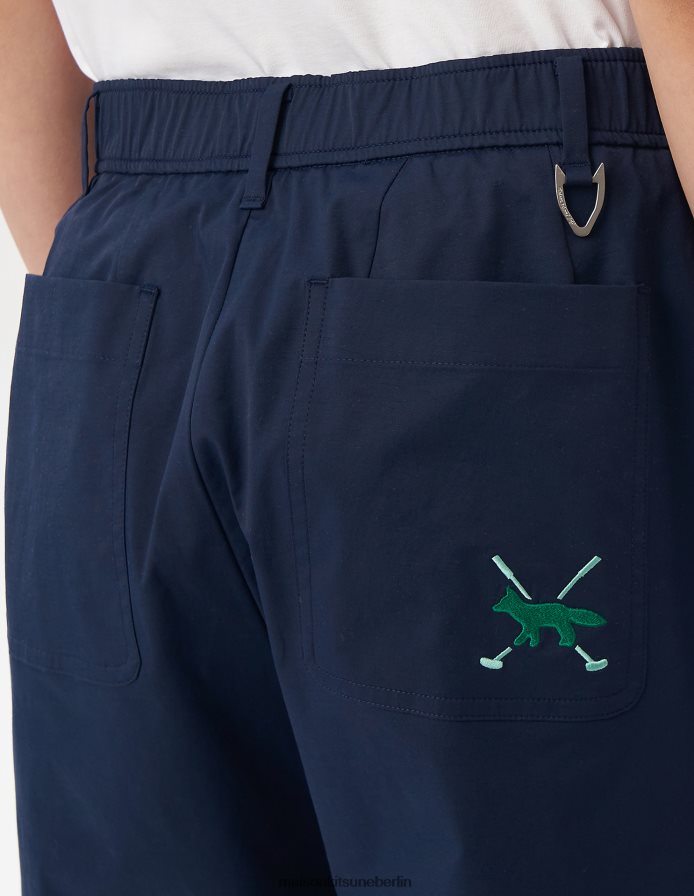 Kleidung V2DHL301 dunkles Marineblau Männer Profilfuchs-Taper-Hose Maison Kitsune