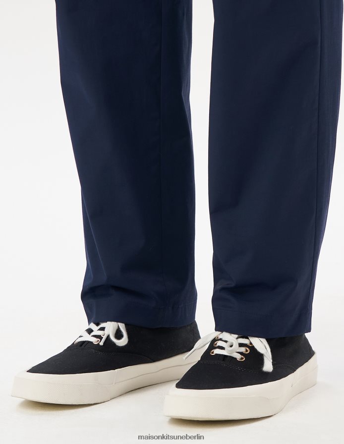 Kleidung V2DHL301 dunkles Marineblau Männer Profilfuchs-Taper-Hose Maison Kitsune