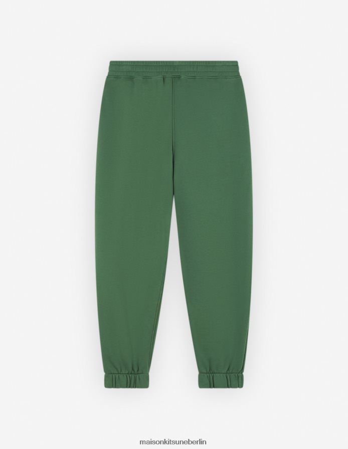 Kleidung V2DHL302 Flaschengrün Männer Komfort-Jogginghose mit auffälligem Fuchskopf-Patch Maison Kitsune