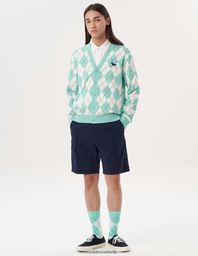 Kleidung V2DHL306 dunkles Marineblau Männer Profile Fox Cargohose Maison Kitsune