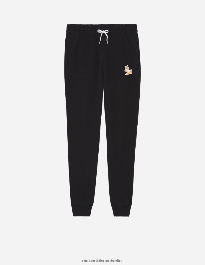 Kleidung V2DHL308 Schwarz Männer Klassische Jogginghose mit Fox-Patch von Chillax Maison Kitsune