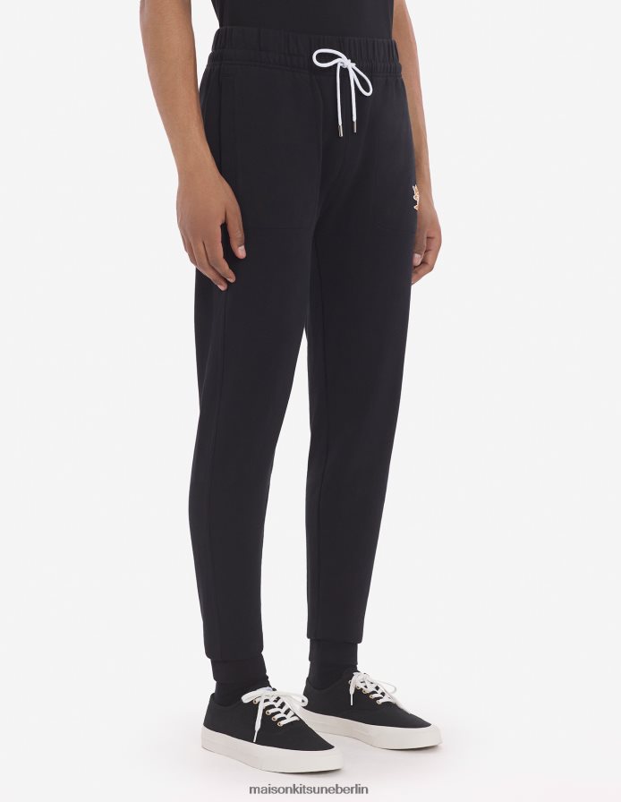 Kleidung V2DHL308 Schwarz Männer Klassische Jogginghose mit Fox-Patch von Chillax Maison Kitsune