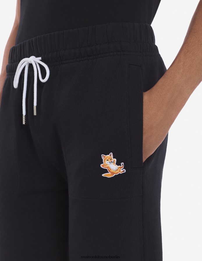 Kleidung V2DHL308 Schwarz Männer Klassische Jogginghose mit Fox-Patch von Chillax Maison Kitsune