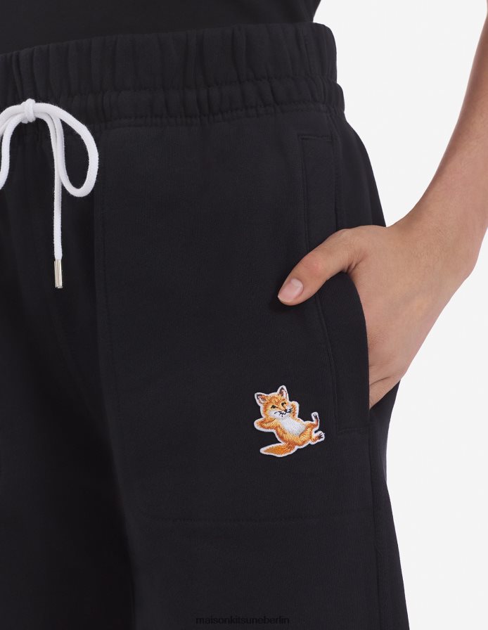 Kleidung V2DHL308 Schwarz Männer Klassische Jogginghose mit Fox-Patch von Chillax Maison Kitsune