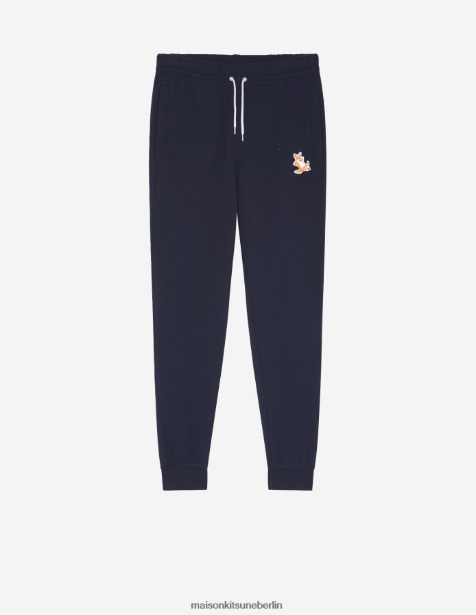 Kleidung V2DHL309 Marine Männer Klassische Jogginghose mit Fox-Patch von Chillax Maison Kitsune