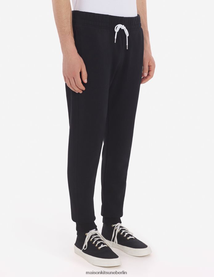 Kleidung V2DHL311 Schwarz Männer Klassische Jogginghose mit dreifarbigem Fuchs-Patch Maison Kitsune