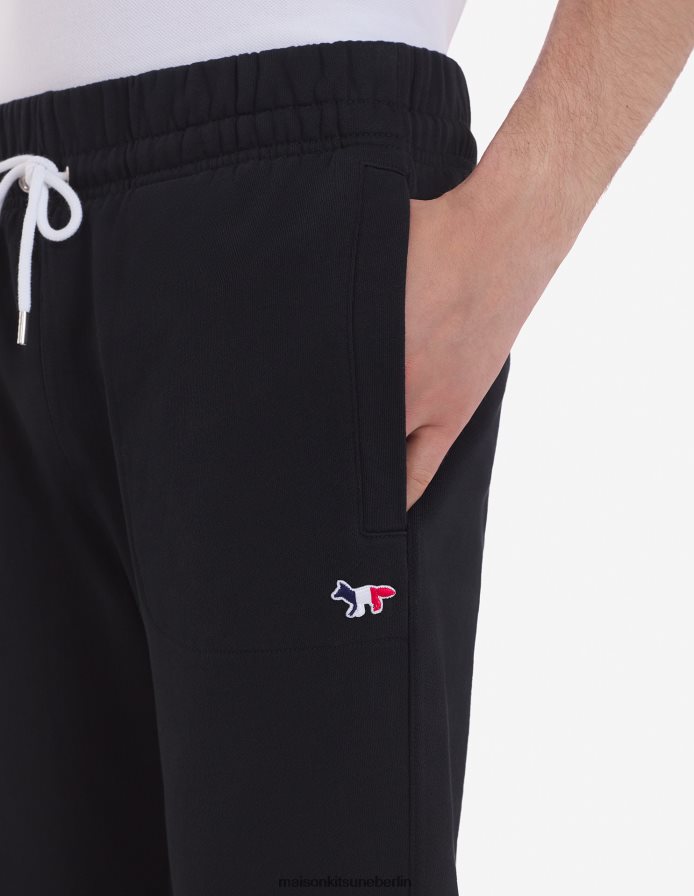 Kleidung V2DHL311 Schwarz Männer Klassische Jogginghose mit dreifarbigem Fuchs-Patch Maison Kitsune