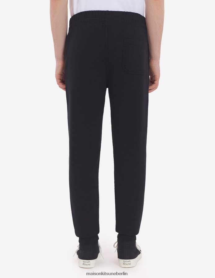 Kleidung V2DHL311 Schwarz Männer Klassische Jogginghose mit dreifarbigem Fuchs-Patch Maison Kitsune