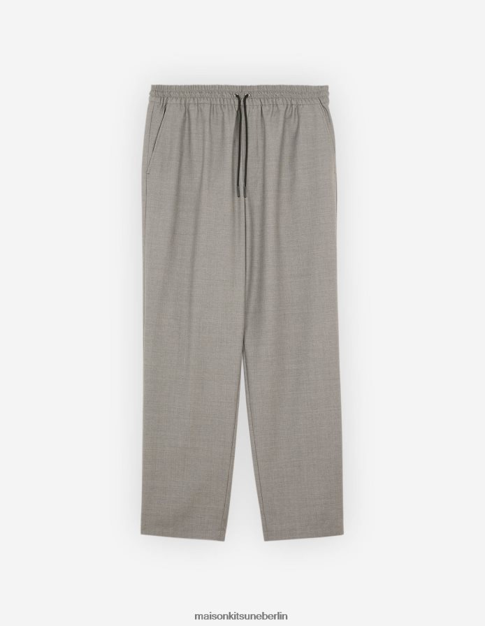 Kleidung V2DHL316 hellgrau meliert Männer Hose mit Kordelzug Maison Kitsune