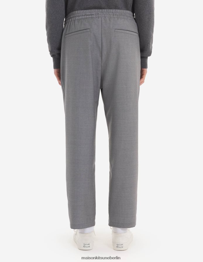 Kleidung V2DHL316 hellgrau meliert Männer Hose mit Kordelzug Maison Kitsune