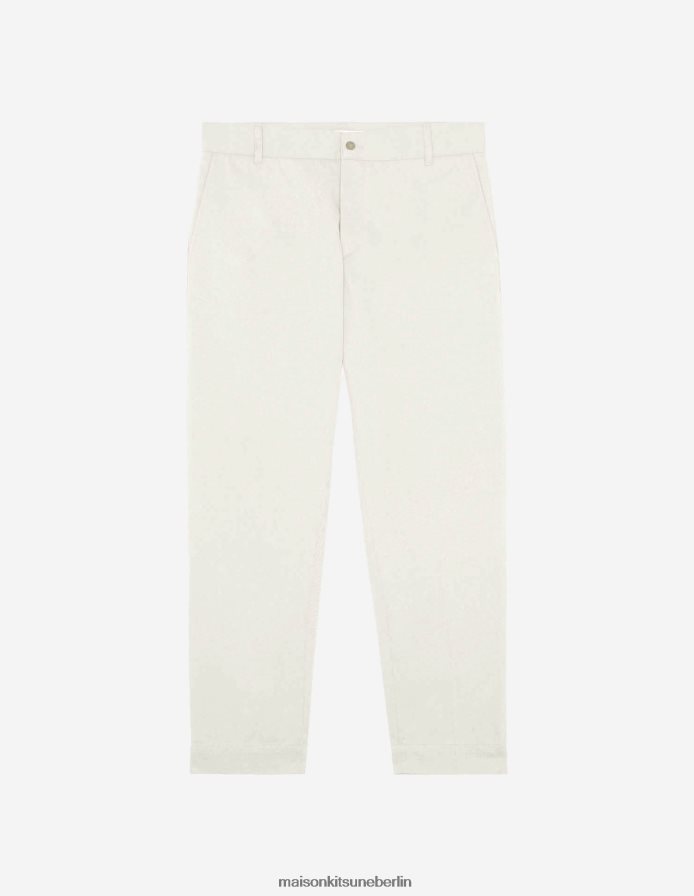 Kleidung V2DHL321 milchig weiß Männer normale Chinohose Maison Kitsune
