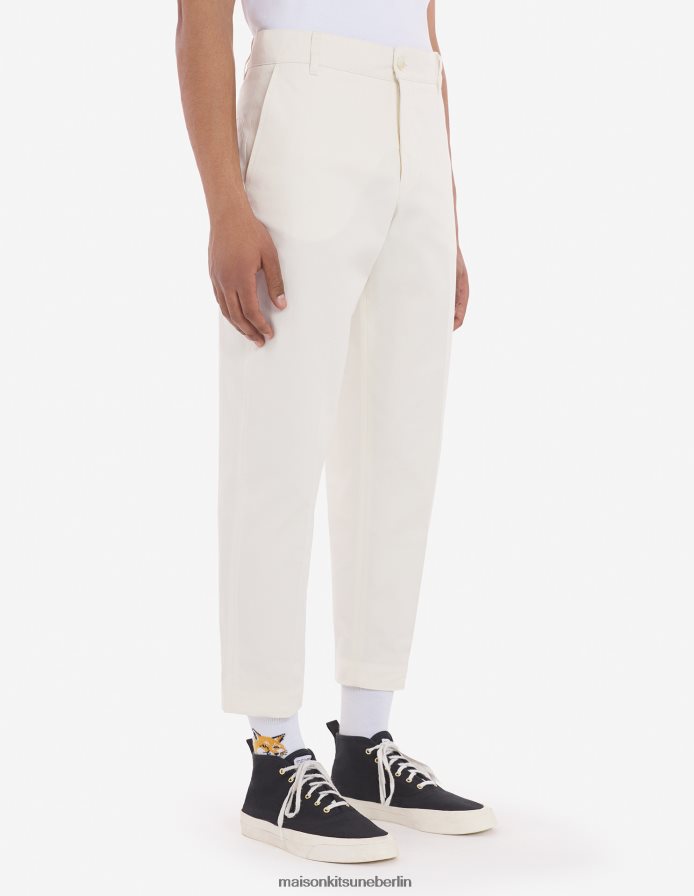Kleidung V2DHL321 milchig weiß Männer normale Chinohose Maison Kitsune