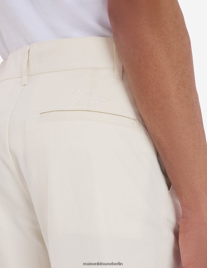Kleidung V2DHL321 milchig weiß Männer normale Chinohose Maison Kitsune