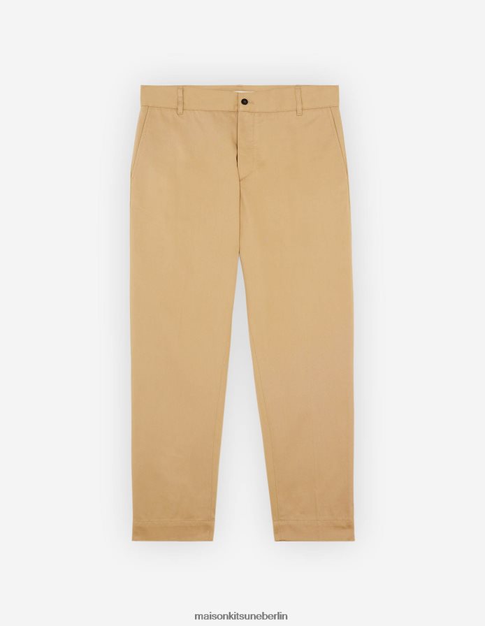 Kleidung V2DHL327 Beige Männer normale Chinohose Maison Kitsune