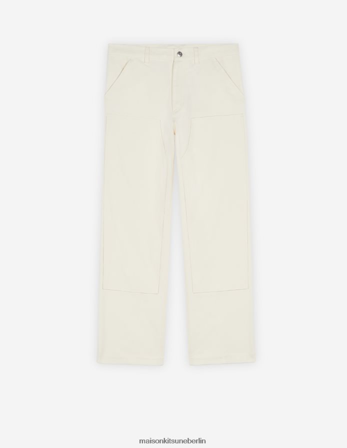 Kleidung V2DHL329 Kokosmilch Männer Café-Arbeitshose Maison Kitsune