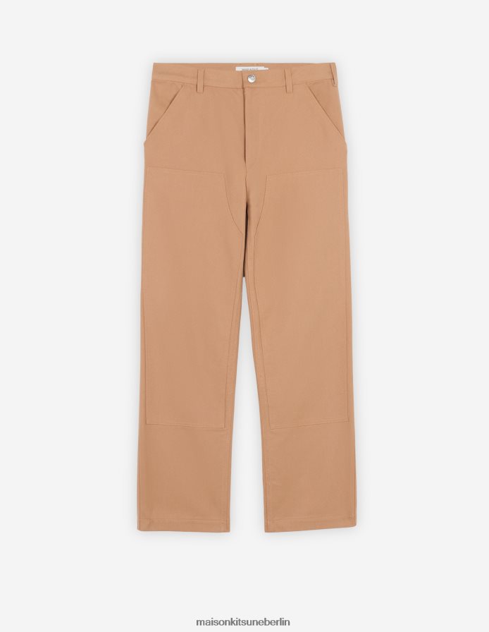 Kleidung V2DHL331 Cappuccino Männer Café-Arbeitshose Maison Kitsune