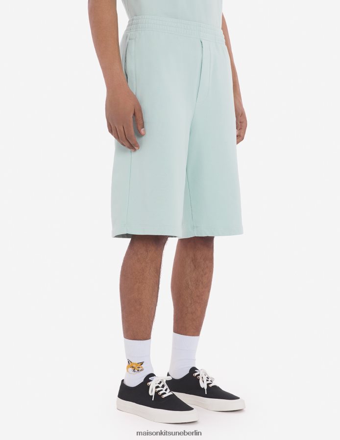 Kleidung V2DHL290 blauer Dunst Männer Jogging-Bermuda mit Fuchskopf-Patch Maison Kitsune