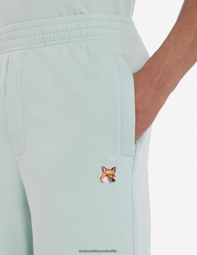 Kleidung V2DHL290 blauer Dunst Männer Jogging-Bermuda mit Fuchskopf-Patch Maison Kitsune