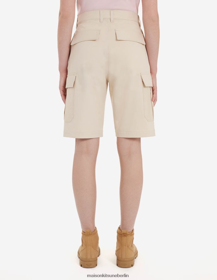 Kleidung V2DHL293 Latté Männer Café-Armee-Shorts Maison Kitsune