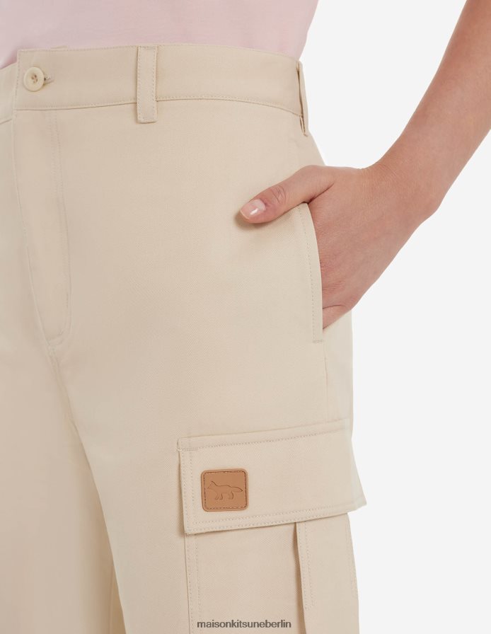Kleidung V2DHL293 Latté Männer Café-Armee-Shorts Maison Kitsune