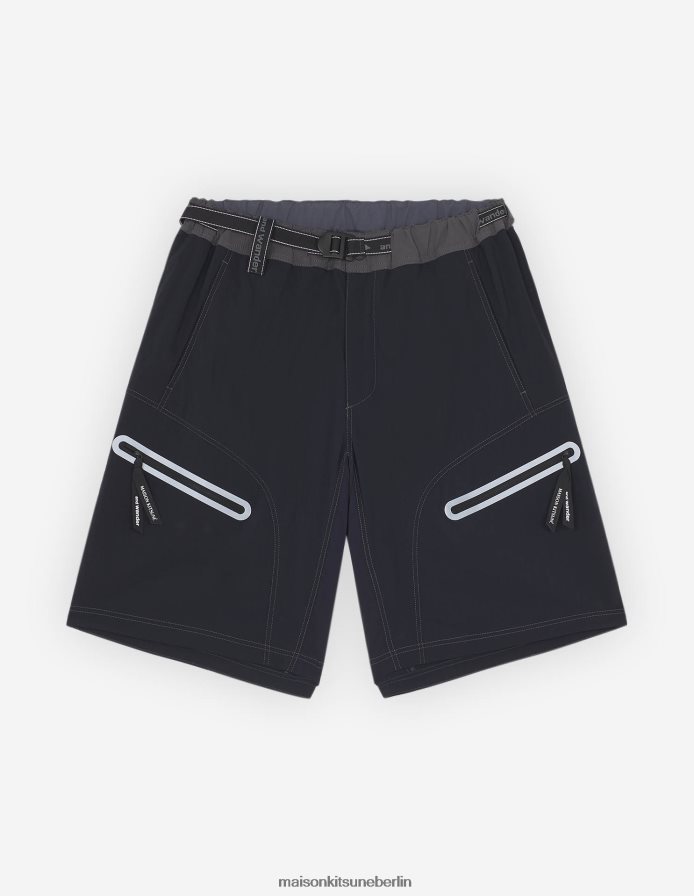 Kleidung V2DHL294 graublauer Farbblock Männer MK X und Wander Hiking haben kurze Hosen zusammengestellt Maison Kitsune