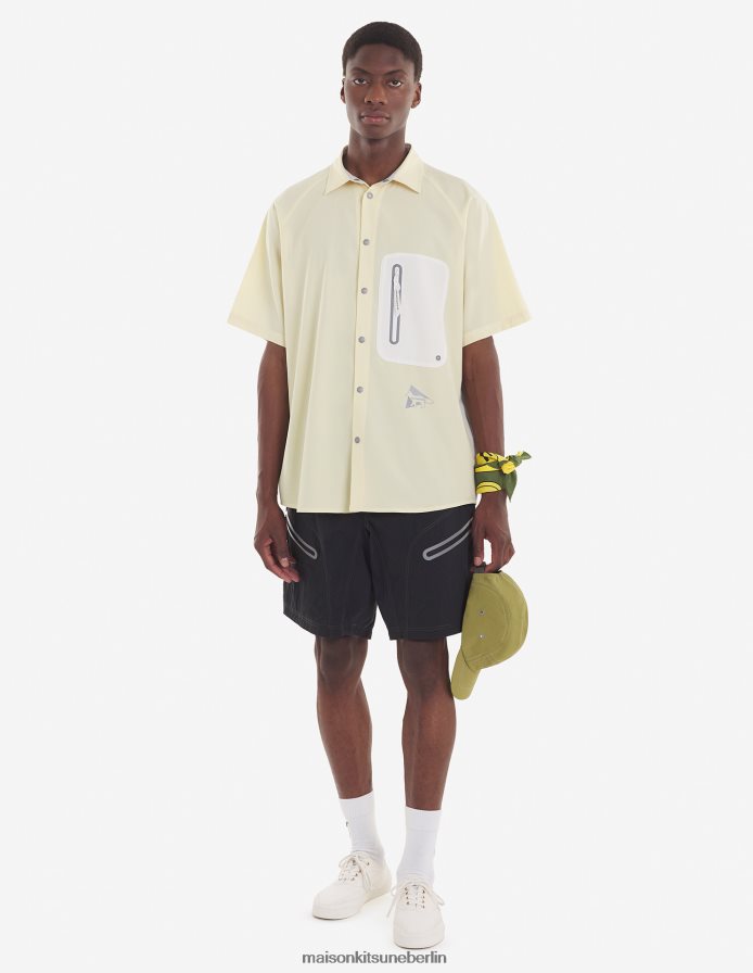 Kleidung V2DHL294 graublauer Farbblock Männer MK X und Wander Hiking haben kurze Hosen zusammengestellt Maison Kitsune