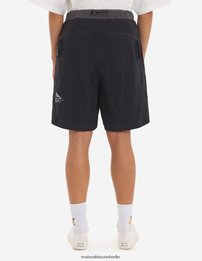 Kleidung V2DHL294 graublauer Farbblock Männer MK X und Wander Hiking haben kurze Hosen zusammengestellt Maison Kitsune