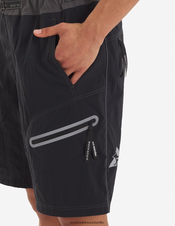 Kleidung V2DHL294 graublauer Farbblock Männer MK X und Wander Hiking haben kurze Hosen zusammengestellt Maison Kitsune