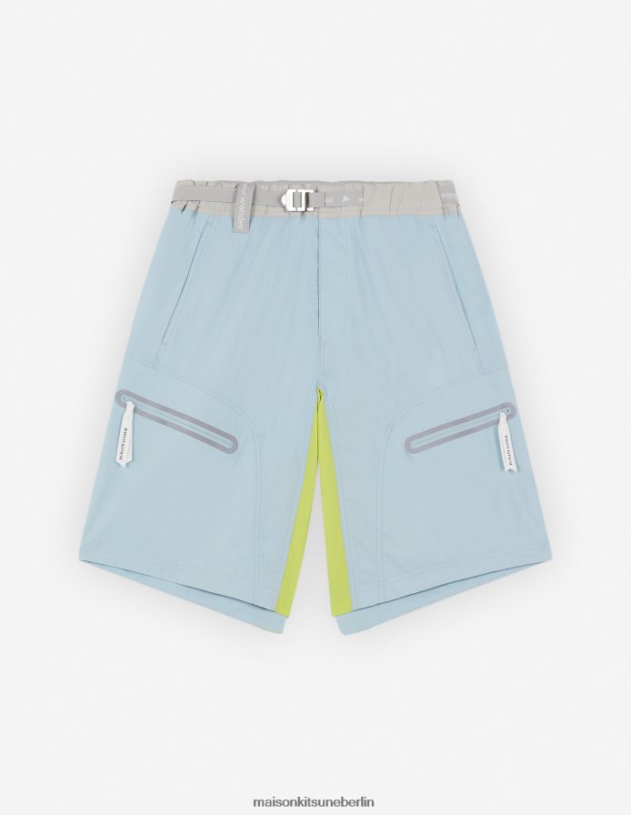 Kleidung V2DHL295 blaugrüner Farbblock Männer MK X und Wander Hiking haben kurze Hosen zusammengestellt Maison Kitsune