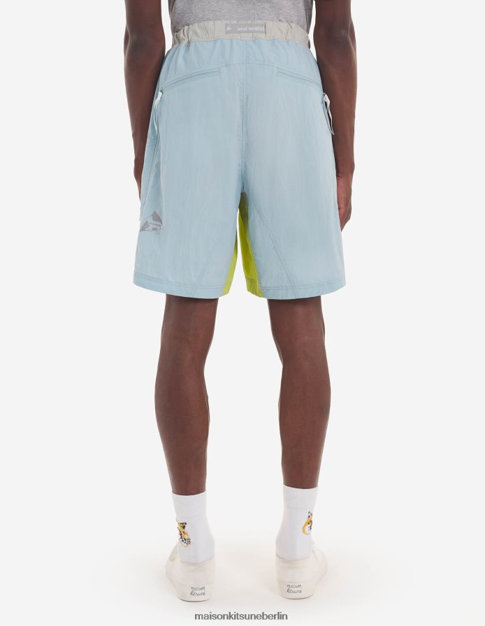 Kleidung V2DHL295 blaugrüner Farbblock Männer MK X und Wander Hiking haben kurze Hosen zusammengestellt Maison Kitsune