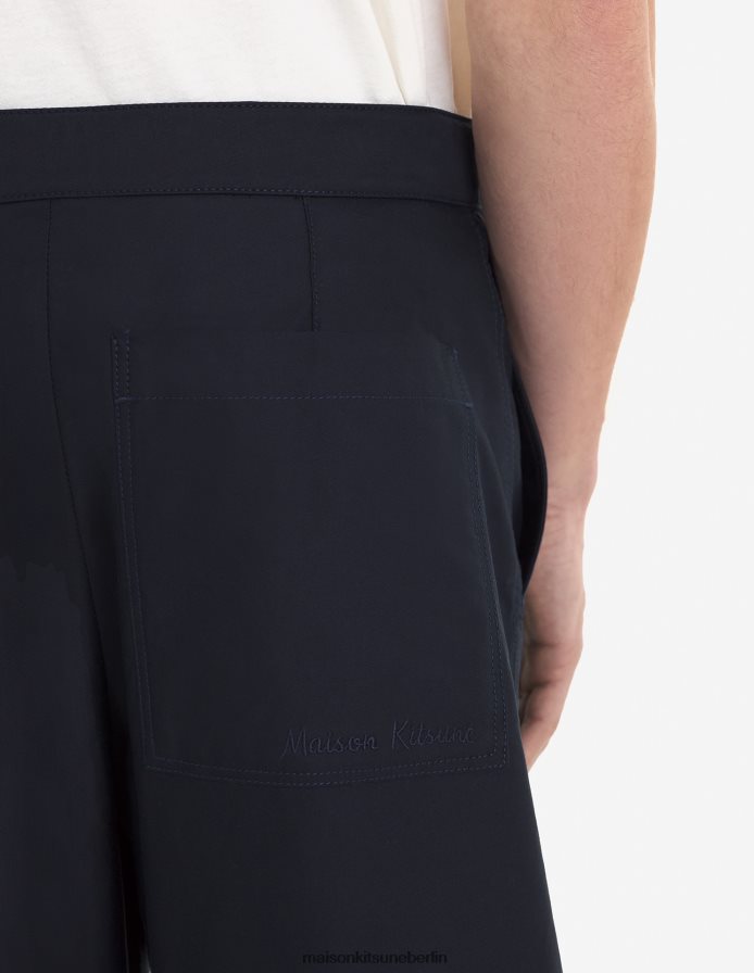 Kleidung V2DHL296 dunkles Marineblau Männer Shorts mit Gürtel Maison Kitsune