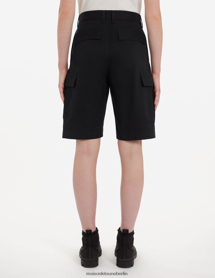 Kleidung V2DHL297 lang schwarz Männer Café-Armee-Shorts Maison Kitsune