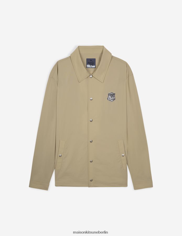 Kleidung V2DHL333 dunkelbeige Männer Fox-Cheftrainerjacke Maison Kitsune