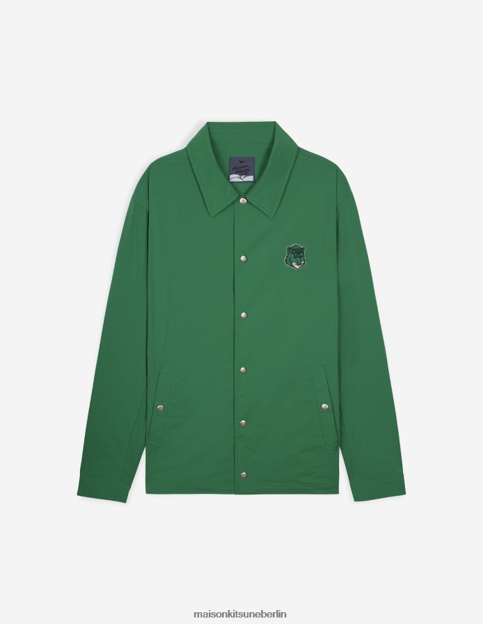 Kleidung V2DHL334 dunkelgrün Männer Fox-Cheftrainerjacke Maison Kitsune