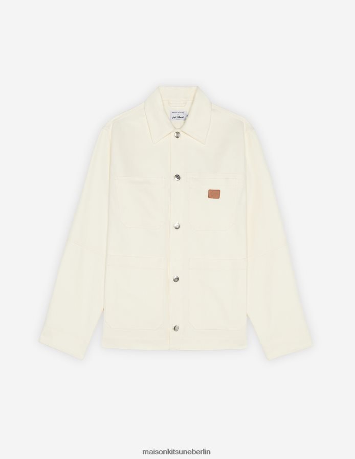 Kleidung V2DHL342 Kokosmilch Männer Café-Arbeitsjacke Maison Kitsune