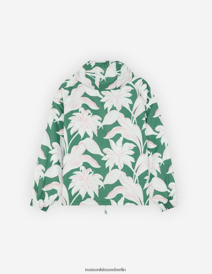 Kleidung V2DHL344 Multico-Design Männer Windjacke mit Blumendruck Maison Kitsune