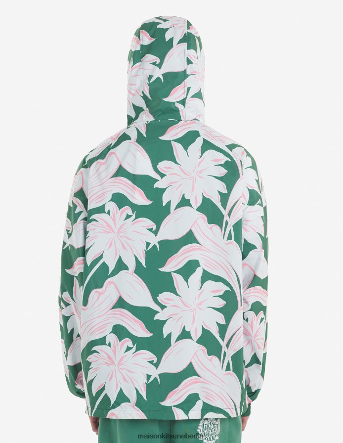 Kleidung V2DHL344 Multico-Design Männer Windjacke mit Blumendruck Maison Kitsune