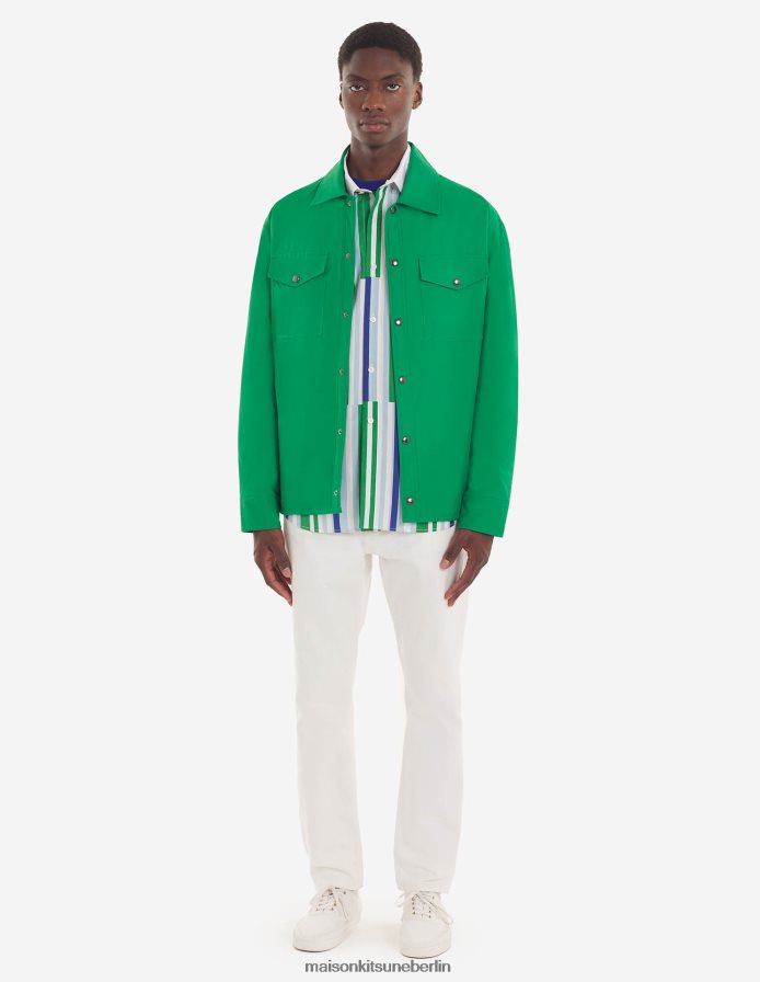 Kleidung V2DHL346 Gras-Grün Männer Wattierte Jacke Maison Kitsune