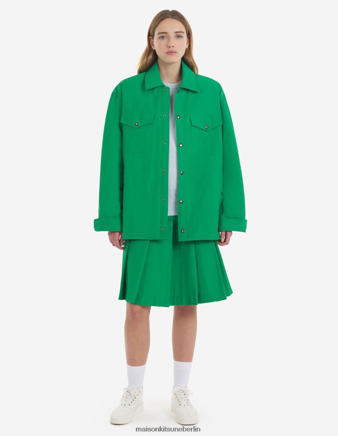 Kleidung V2DHL346 Gras-Grün Männer Wattierte Jacke Maison Kitsune