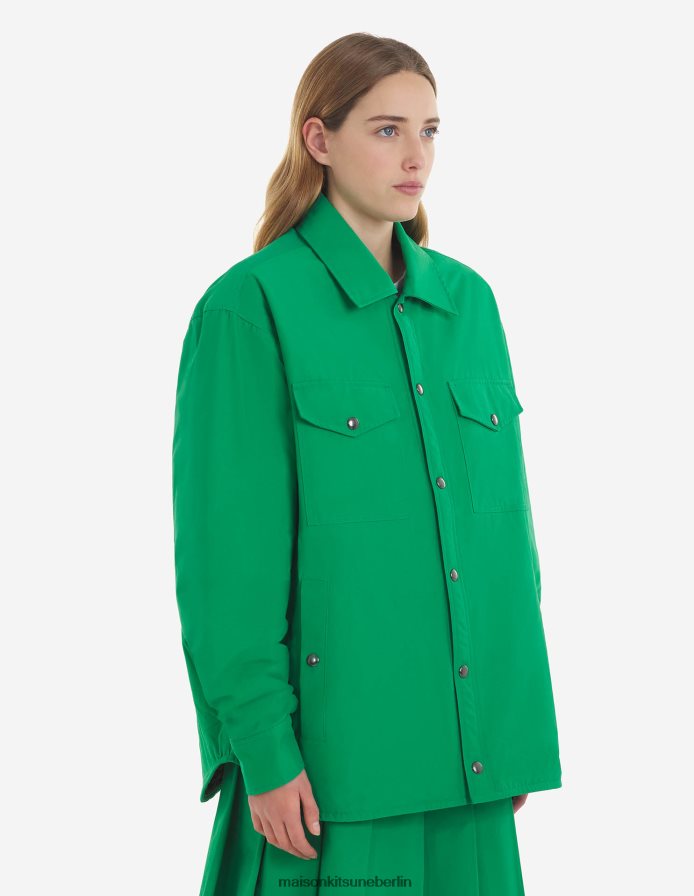 Kleidung V2DHL346 Gras-Grün Männer Wattierte Jacke Maison Kitsune