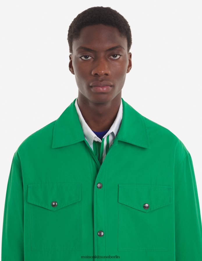 Kleidung V2DHL346 Gras-Grün Männer Wattierte Jacke Maison Kitsune