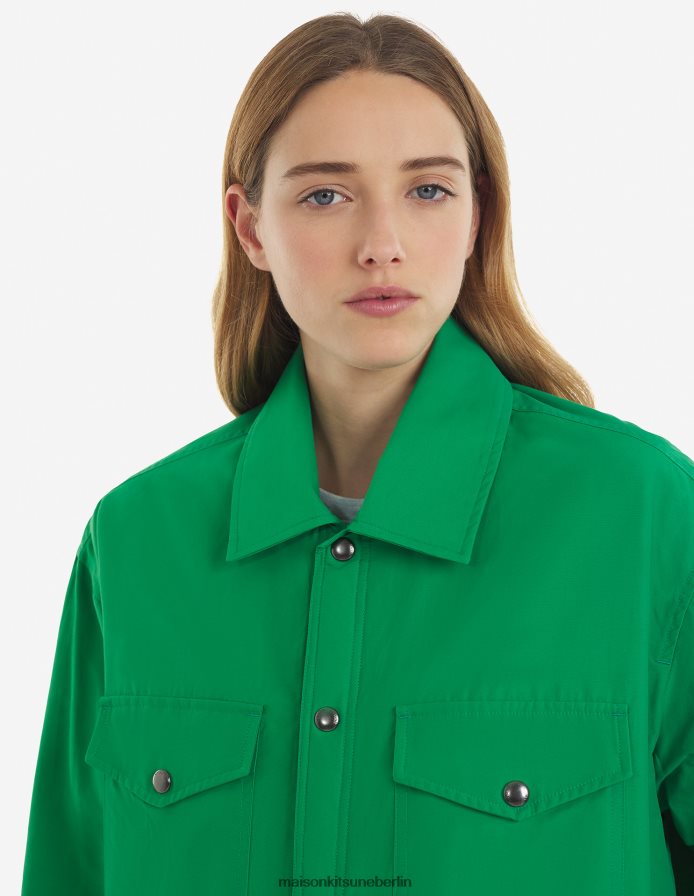 Kleidung V2DHL346 Gras-Grün Männer Wattierte Jacke Maison Kitsune