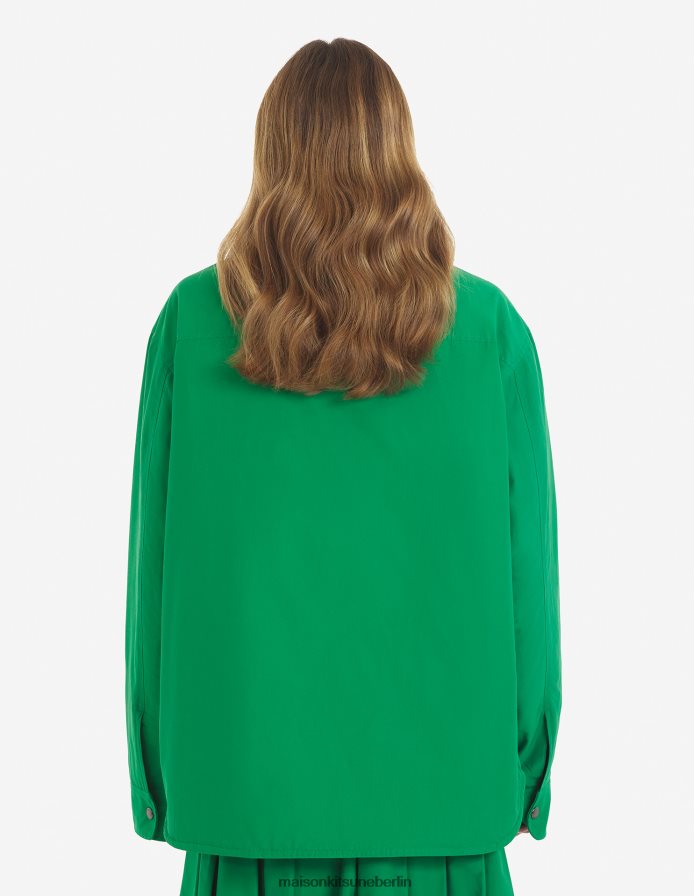 Kleidung V2DHL346 Gras-Grün Männer Wattierte Jacke Maison Kitsune