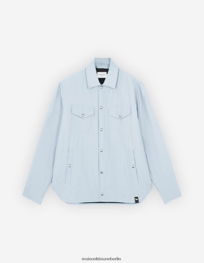 Kleidung V2DHL347 hellblau Männer Wattierte Jacke Maison Kitsune